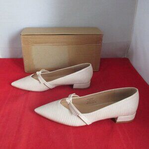 JOURNEE COLLECTION Cait Bow Mary Jane Pointed Toe Flats Us Size 9 Taupe - #1012